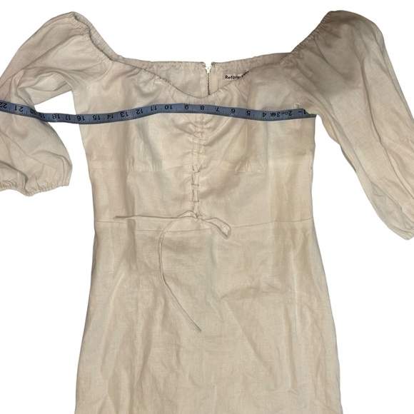 Reformation Kathryn Linen Dress white 10 - Picture 12 of 12
